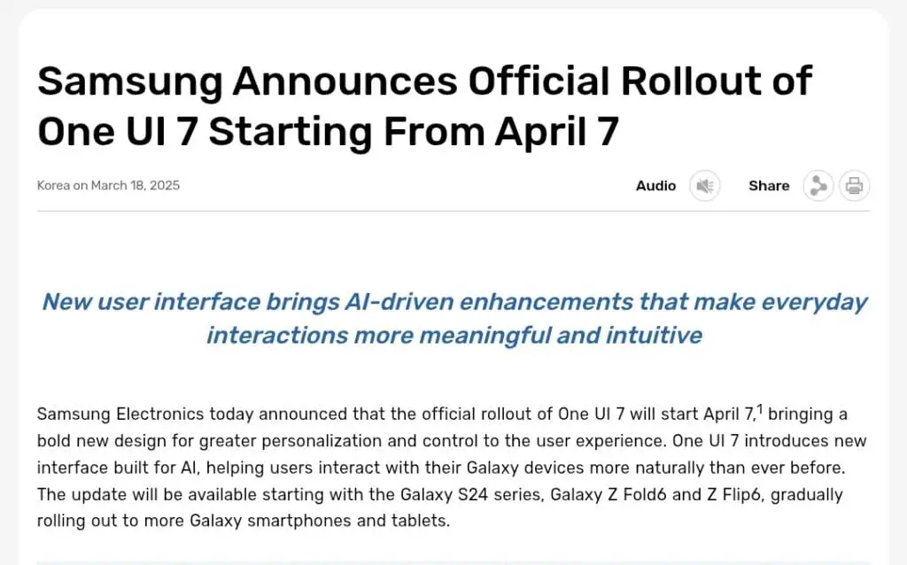Samsung Confirms One UI 7 Official Stable Rollout Date 3 Screenshot 20250319 124312 Chrome