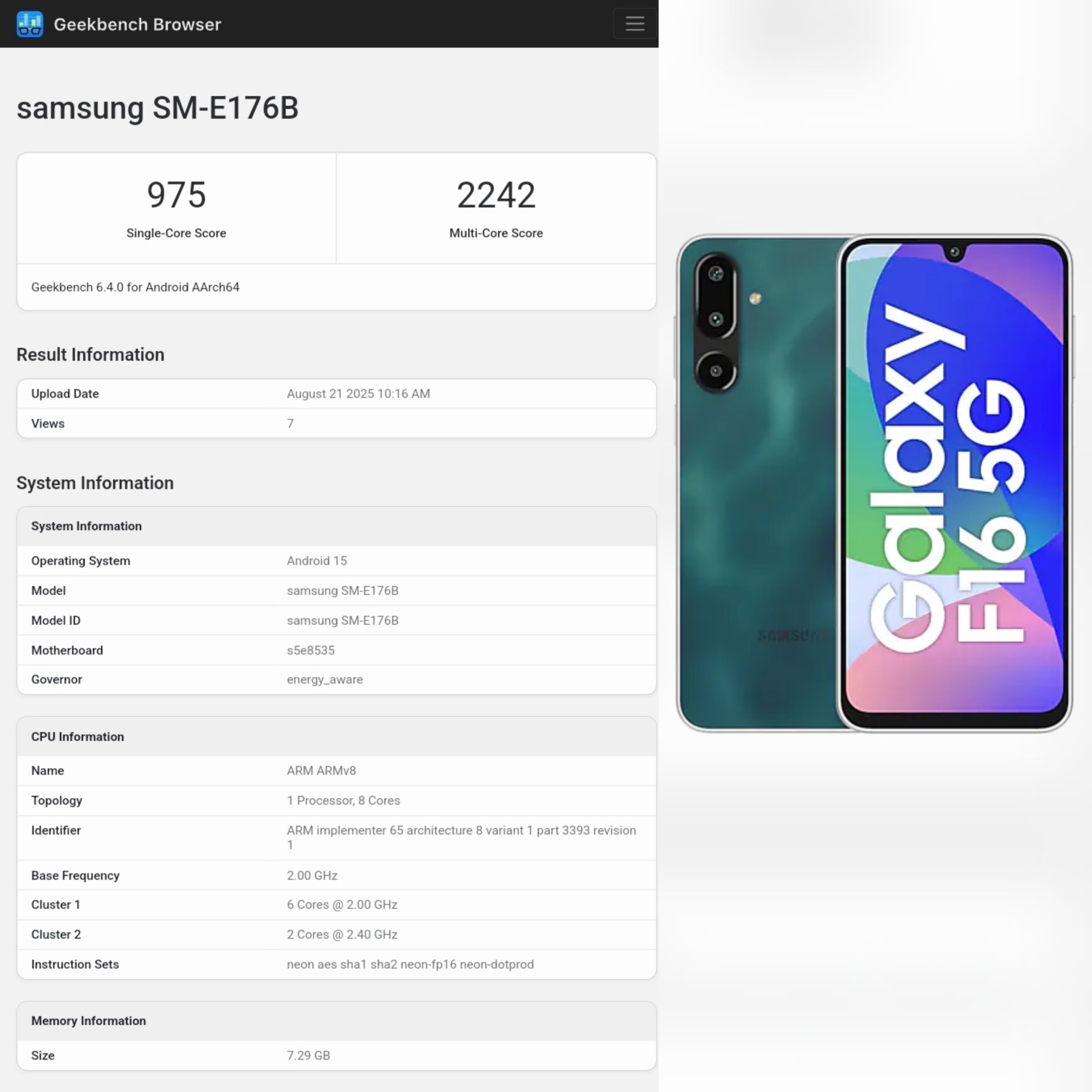 One UI 8 for Galaxy F17 5G Spotted on Test Server, Also Listed on Geekbench with One UI 7