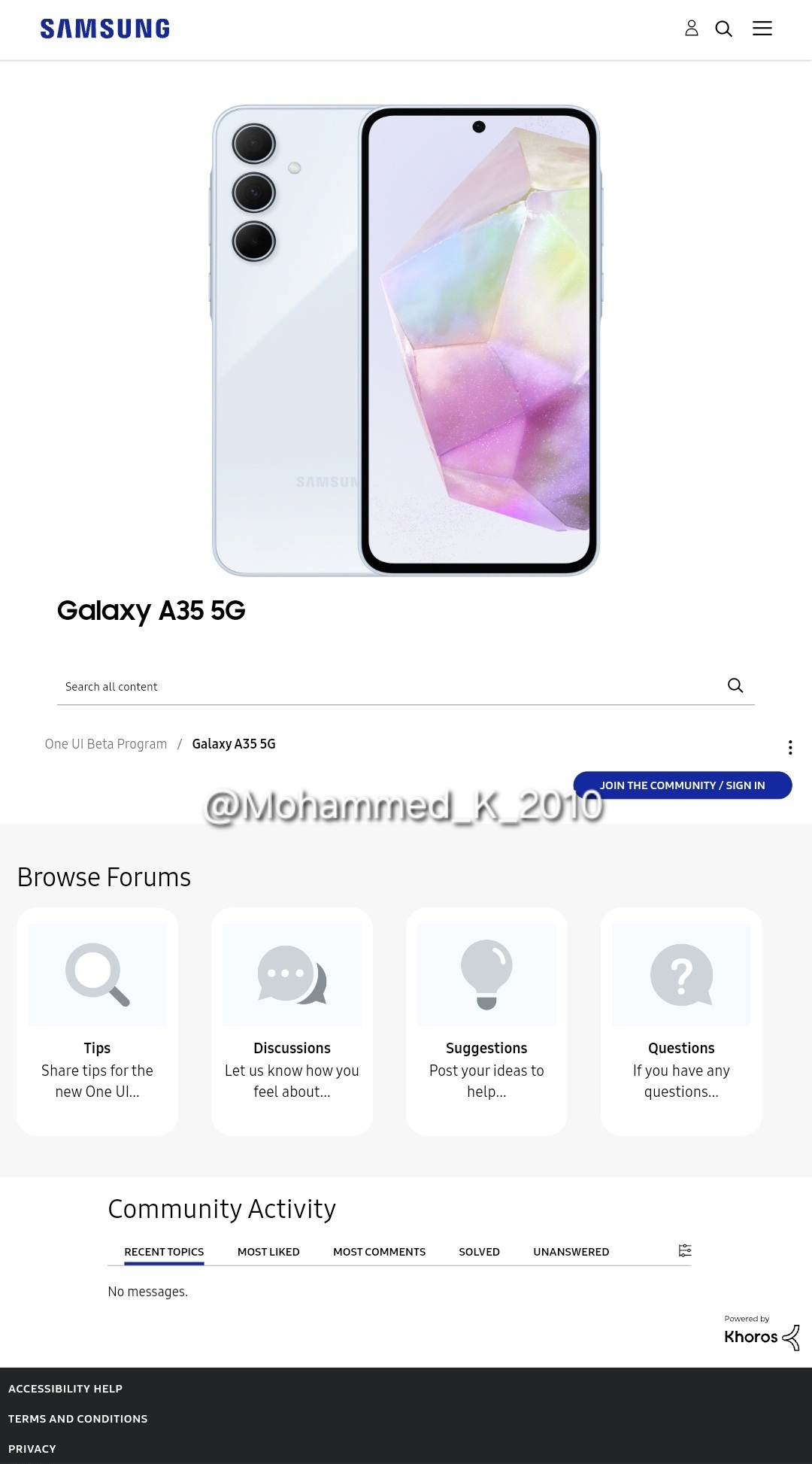 Galaxy A35- One UI 8 Beta